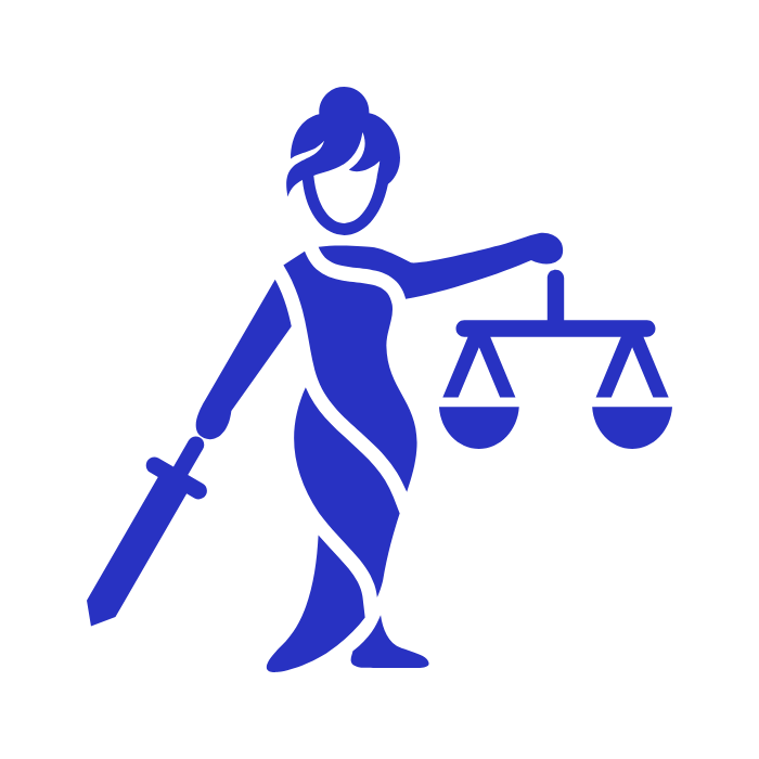 An icon featuring Lady Justice